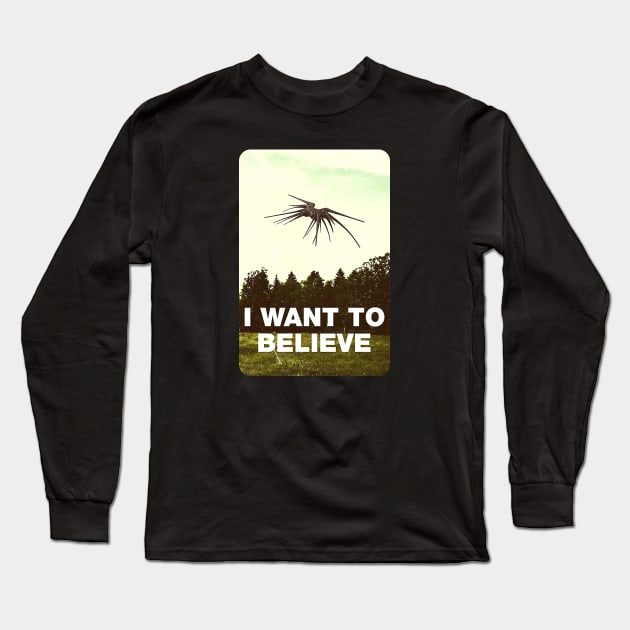 I Want to Belive - UFO - Black - Sci-Fi Long Sleeve T-Shirt by Fenay-Designs